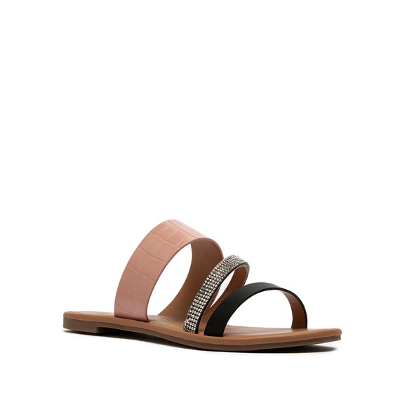 BLUSH CROCO STRAPPY SANDAL - Picture 2 of 4